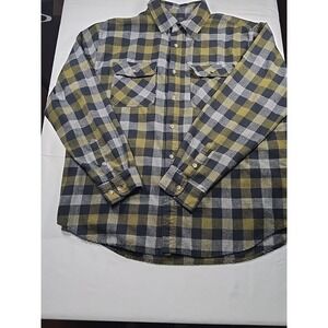 Wrangler Rugged Wear Button Down Shirt Mens Size 2XL Green Black Plaid Western